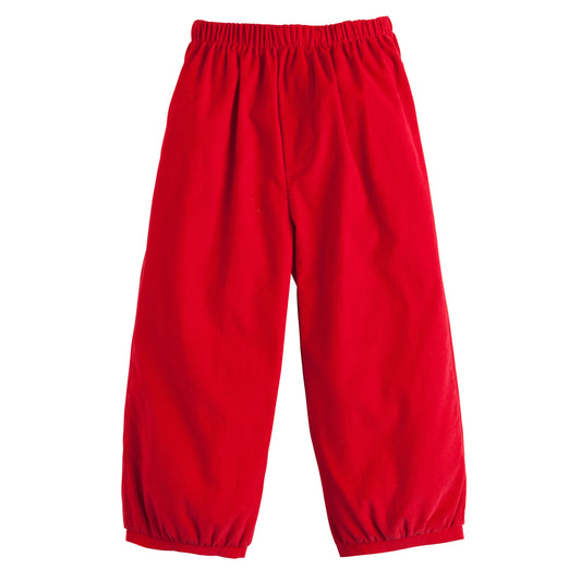 Banded Pant, Red Corduroy