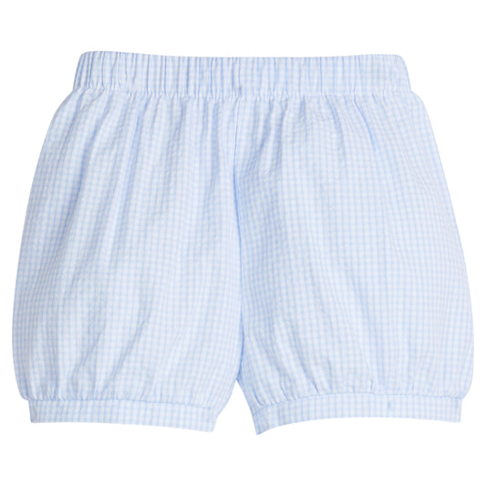 Banded Short, Light Blue Mini Seersucker Gingham