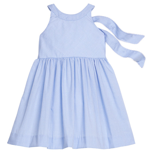 Bow Back Annie Dress, Royal Mini Gingham