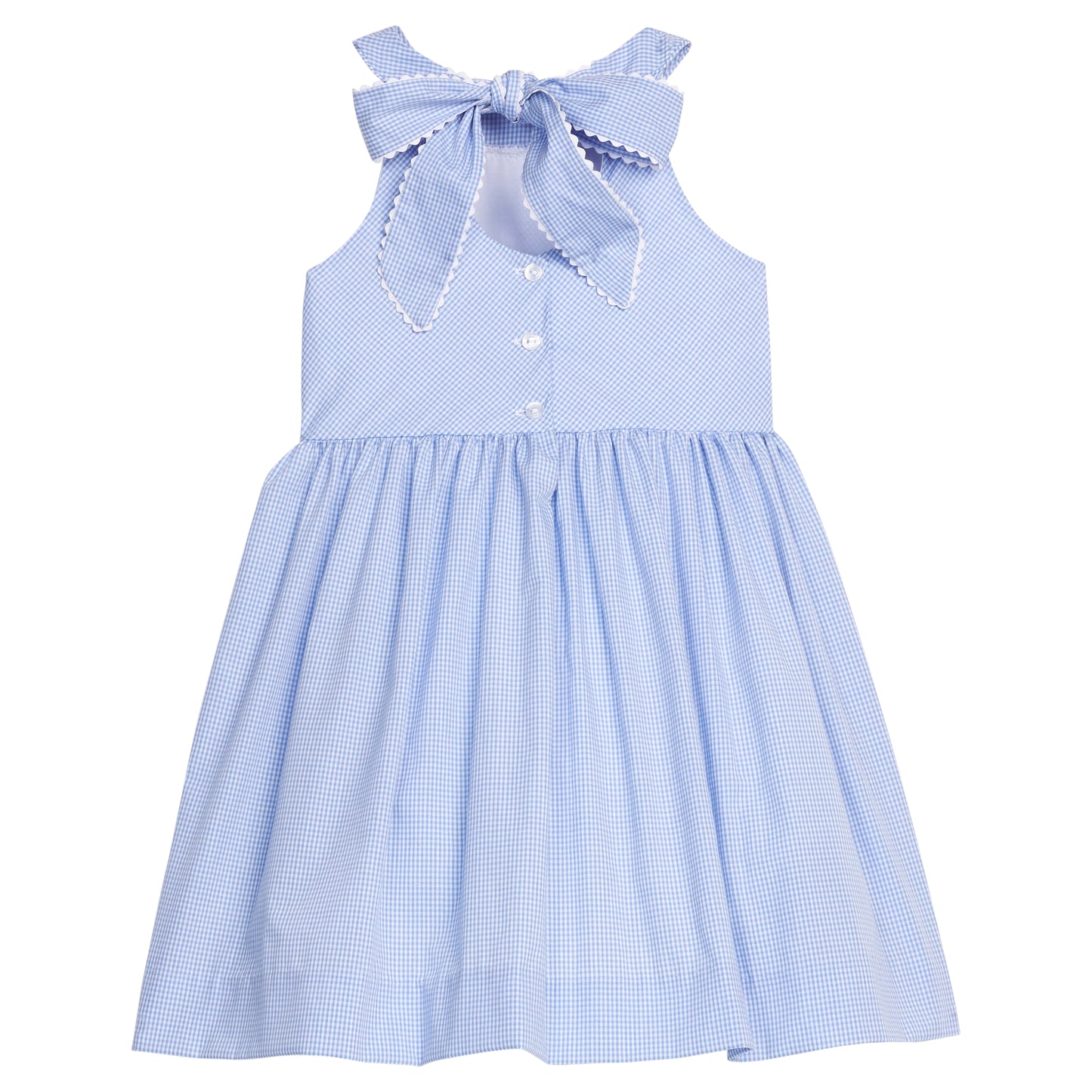Bow Back Annie Dress, Royal Mini Gingham