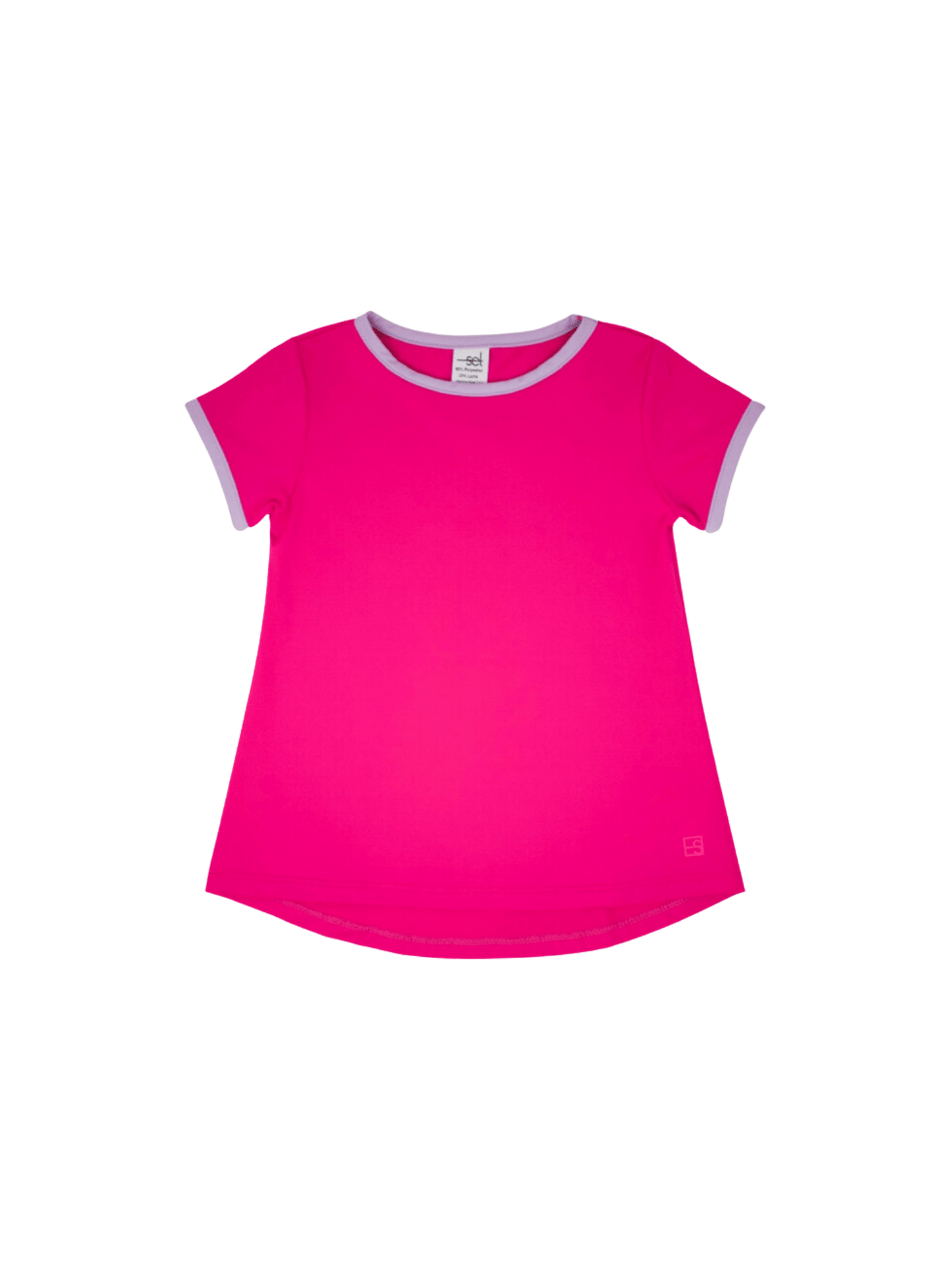 Bridget Basic Tee, Flamingo Pink with Petal Power