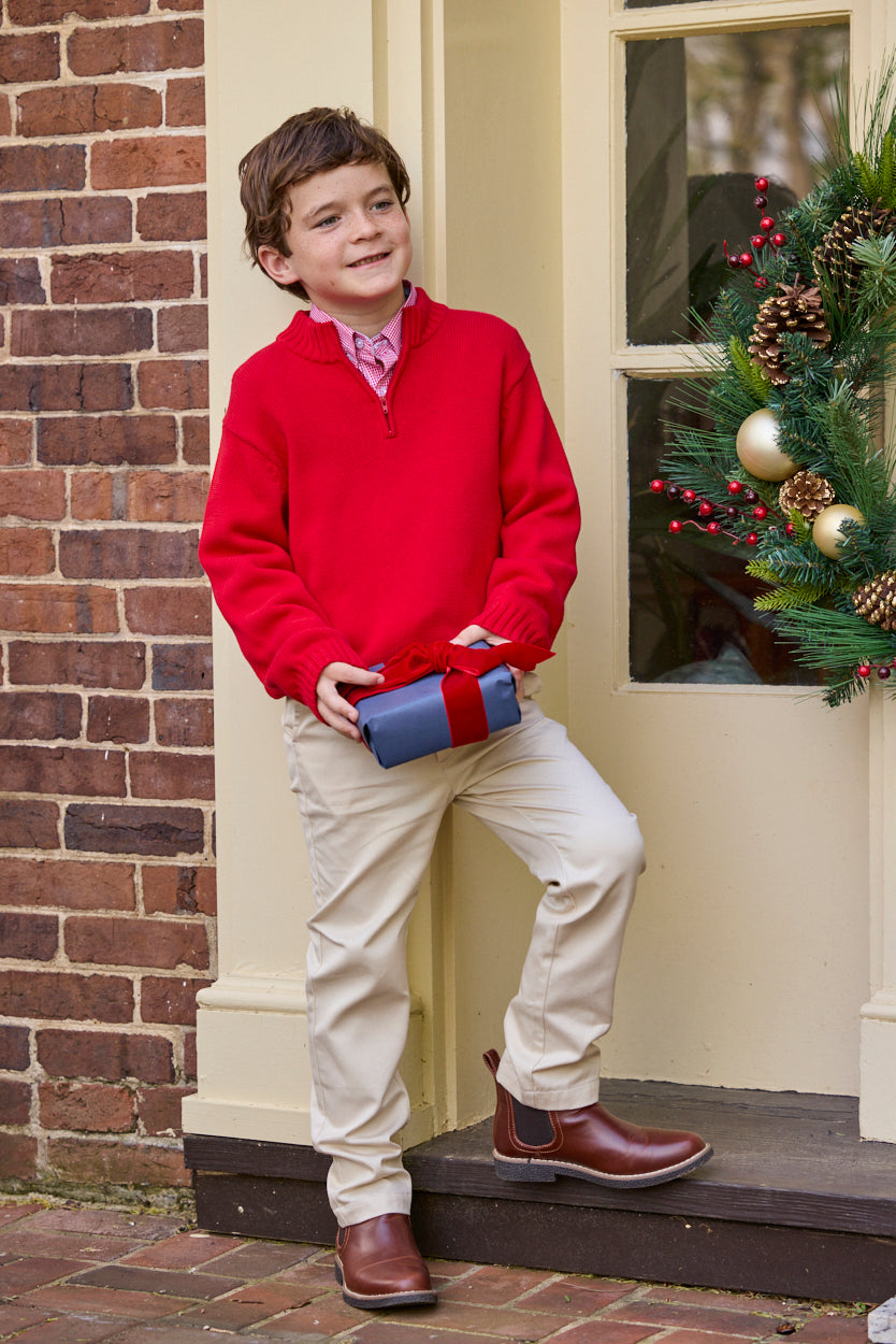 Quarter Zip Sweater, Red