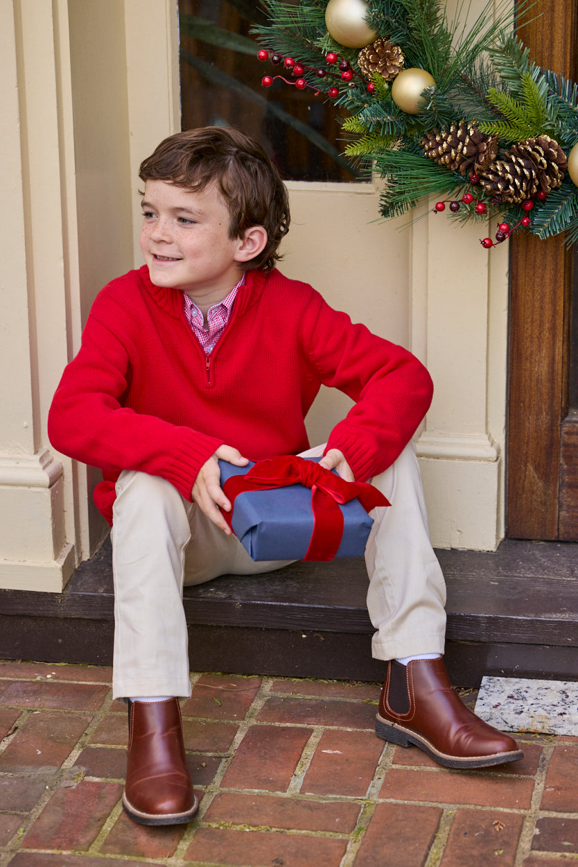 Quarter Zip Sweater, Red