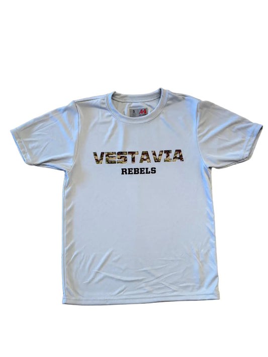 Camo Vestavia Rebels Performance Tee, Silver