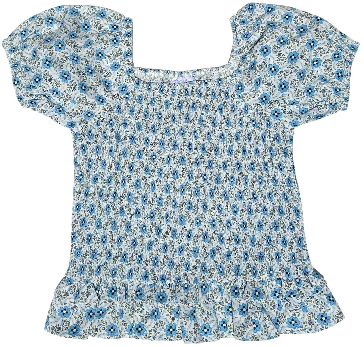 Cora Top, Blue Trellis