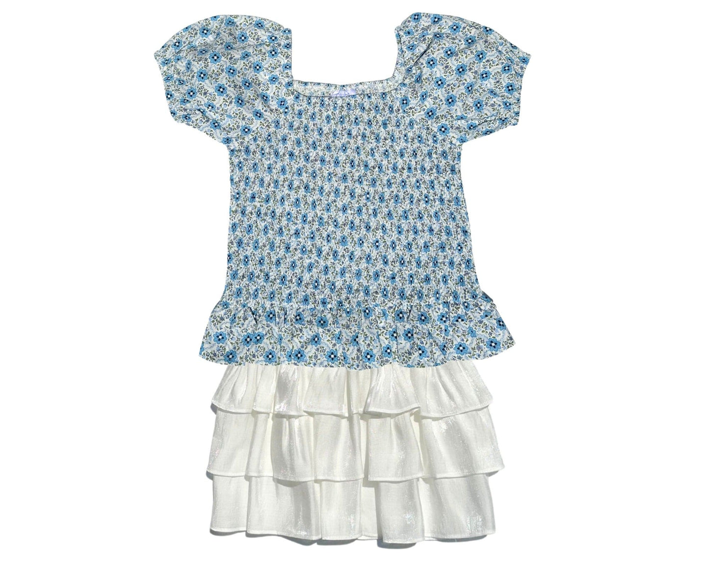 Cora Top, Blue Trellis