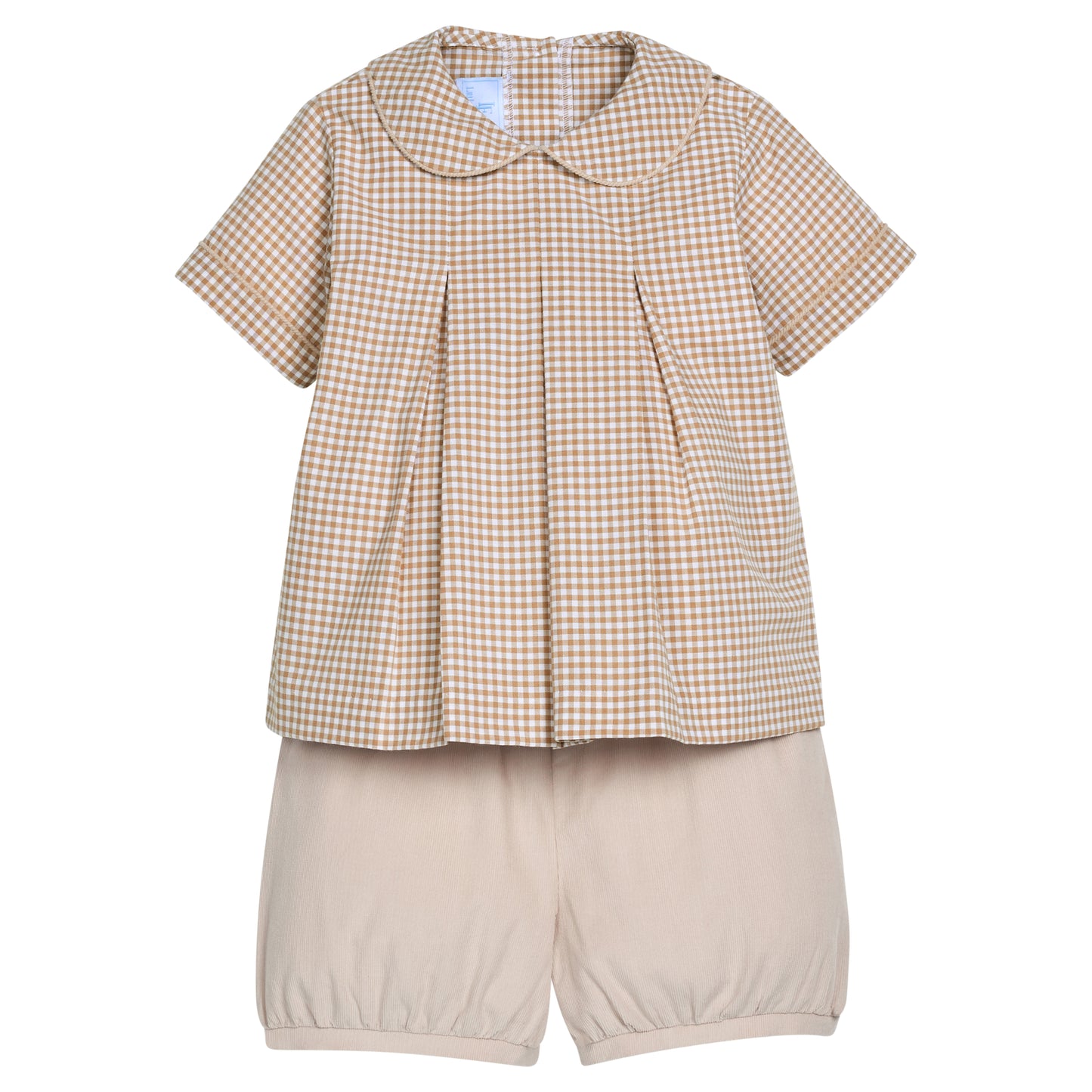 Carson Short Set, Khaki Gingham