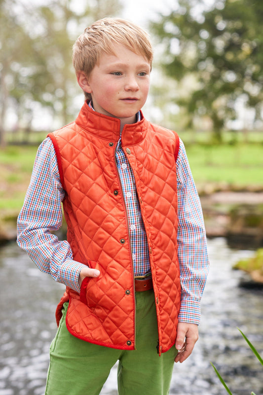 Classic Quilted Vest, Orange