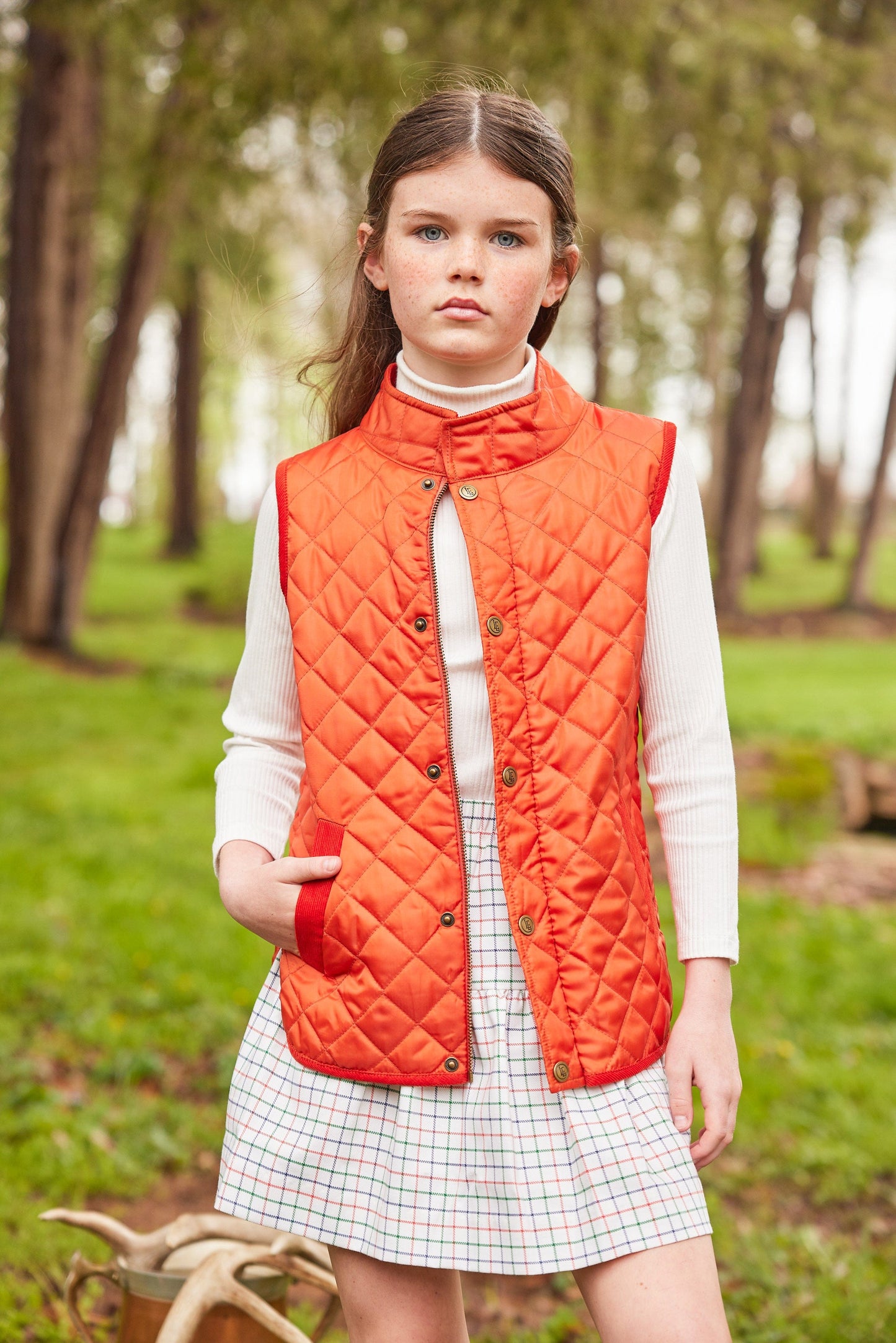 Classic Quilted Vest, Orange