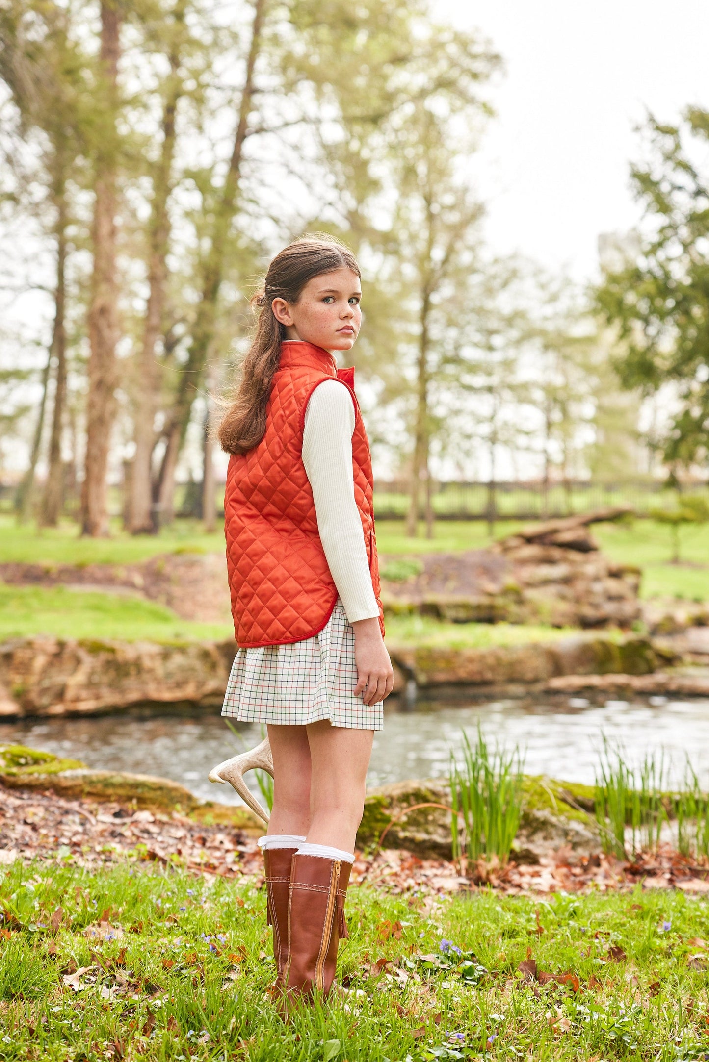 Classic Quilted Vest, Orange