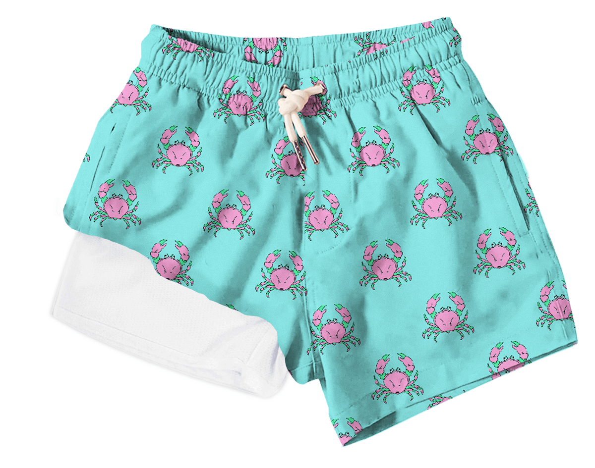 Pink Crabs Swim Trunks