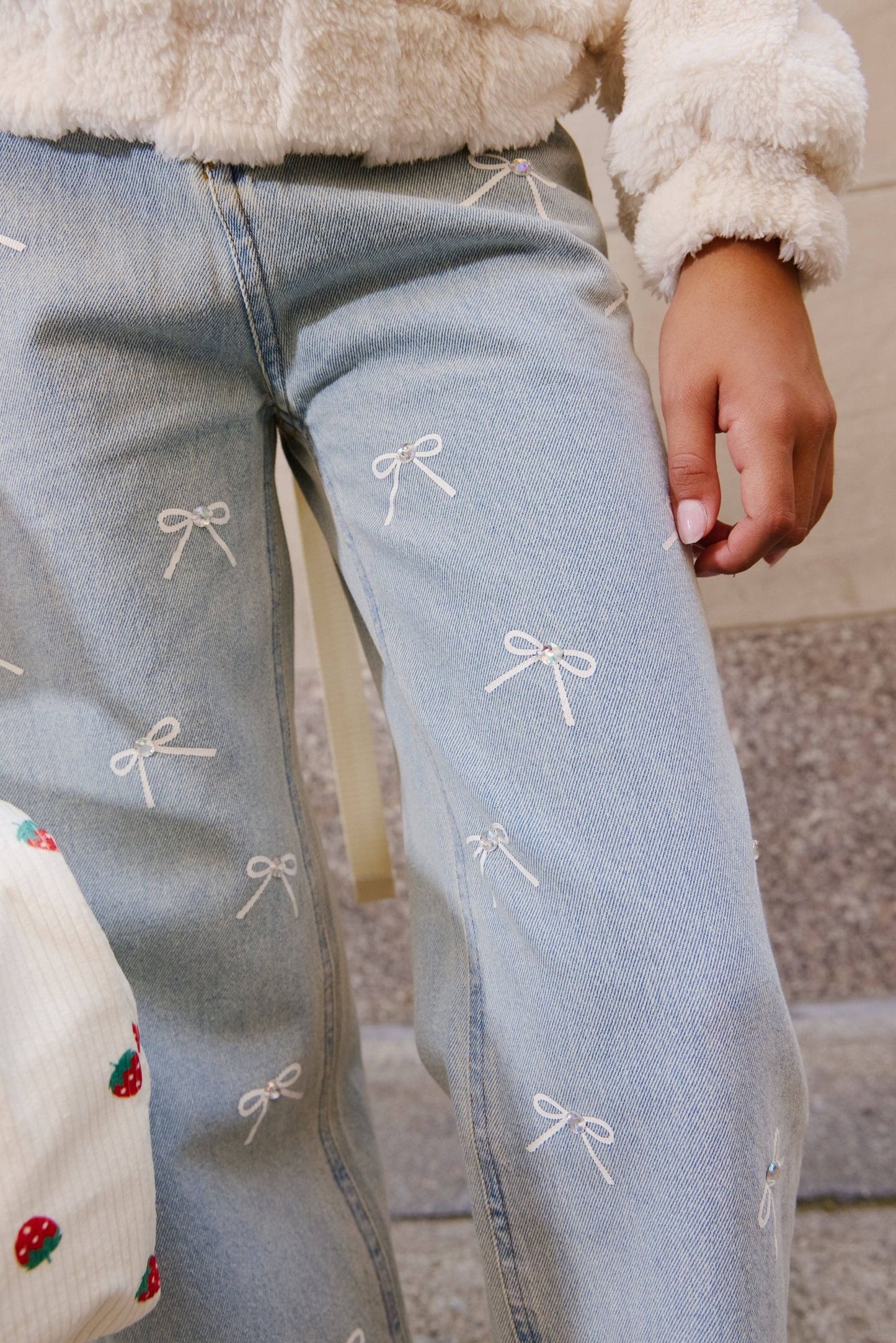 Crystal Bows Jeans