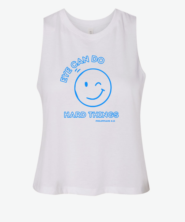Eye Can Do Hard Things Tank, White