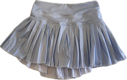 Light Blue Striped Mini Pleat Skort