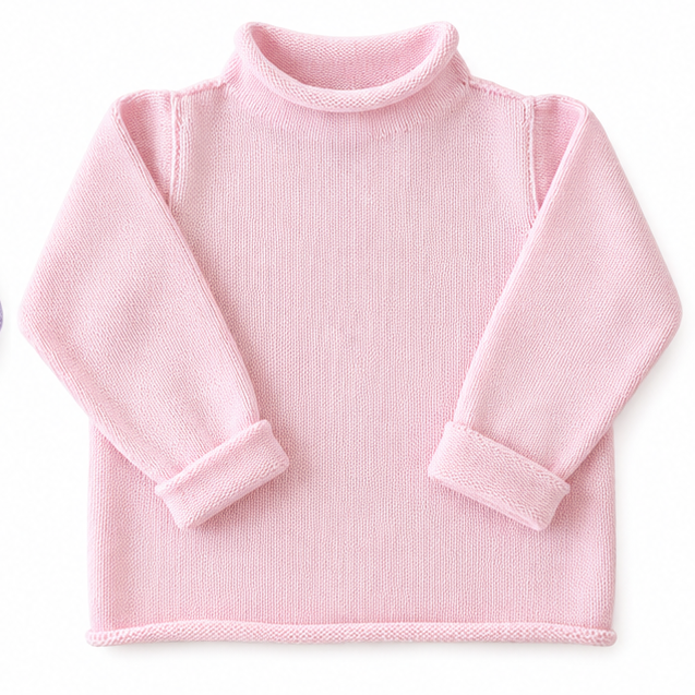 Rollneck Sweater, Pink