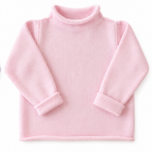 Rollneck Sweater, Pink
