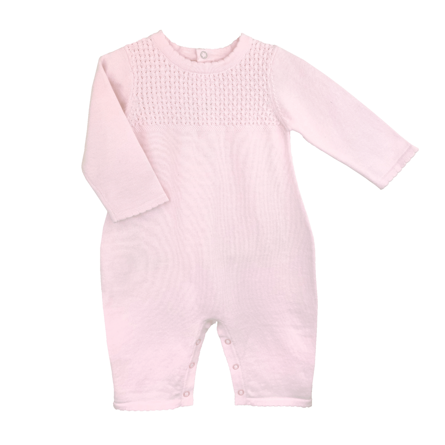 Pink Knit Diamond Long Romper
