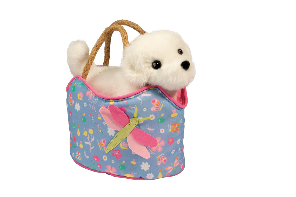 Dragonfly Dreams Bag with Bichon Puppy