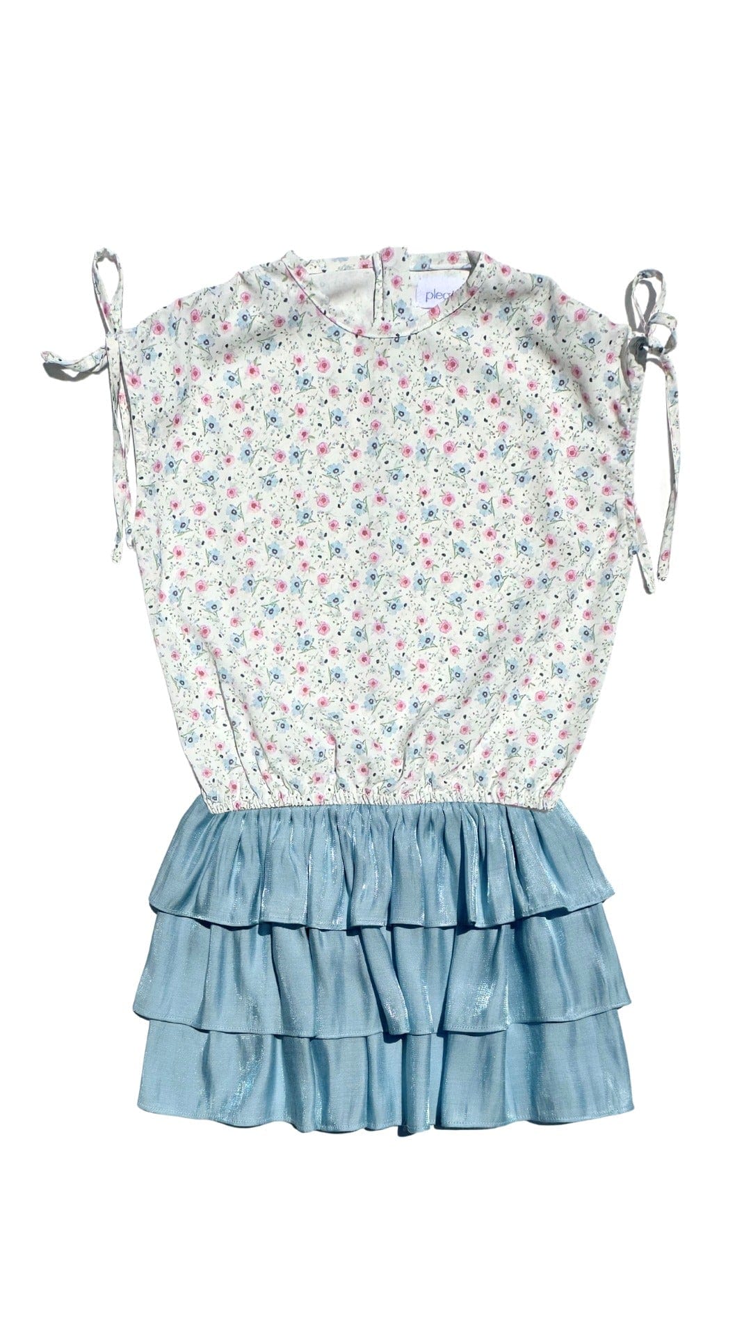 Emma Top with Ties, Pink/Blue Floral