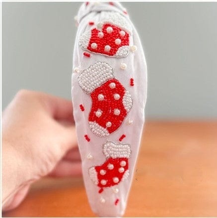 Christmas Stocking Beaded Headband