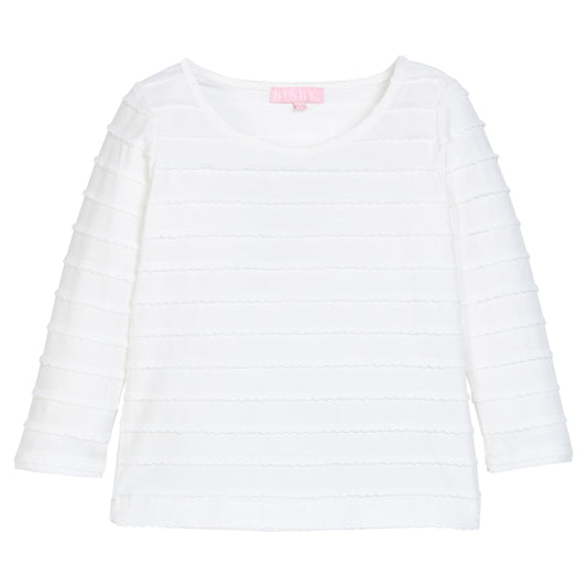 Essential Tee, White Scallop