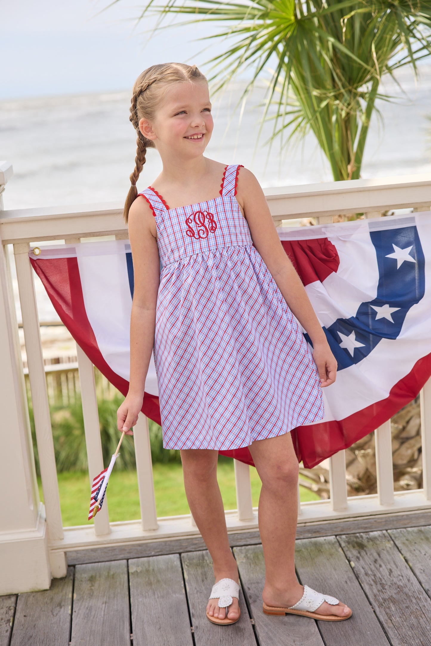 Evie Dress, Patriotic Plaid