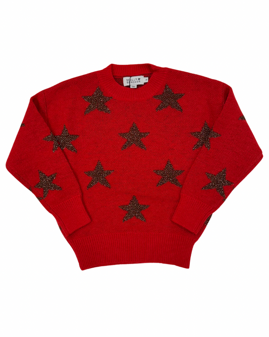 Red Sweater with Star Detail