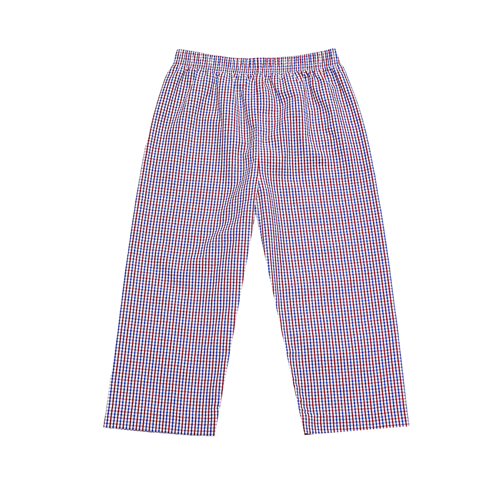 Leo Pants, Red & Royal Check