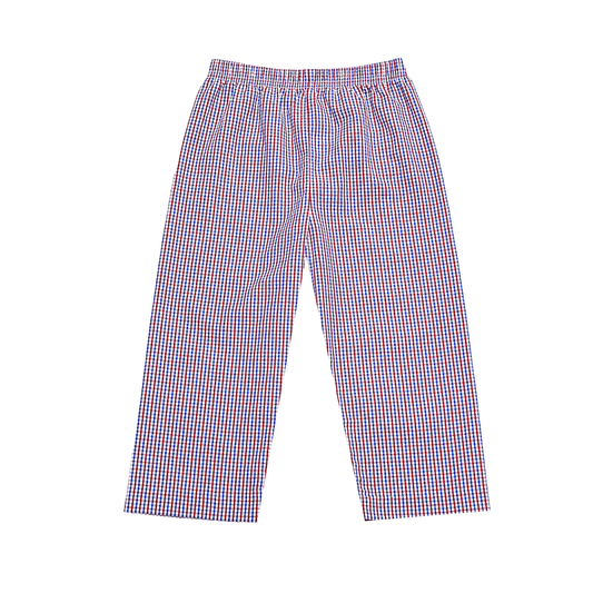 Leo Pants, Red & Royal Check