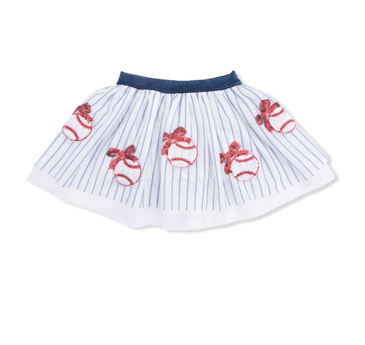 Baseball Stripe Tutu Skirt with Bike Shorts