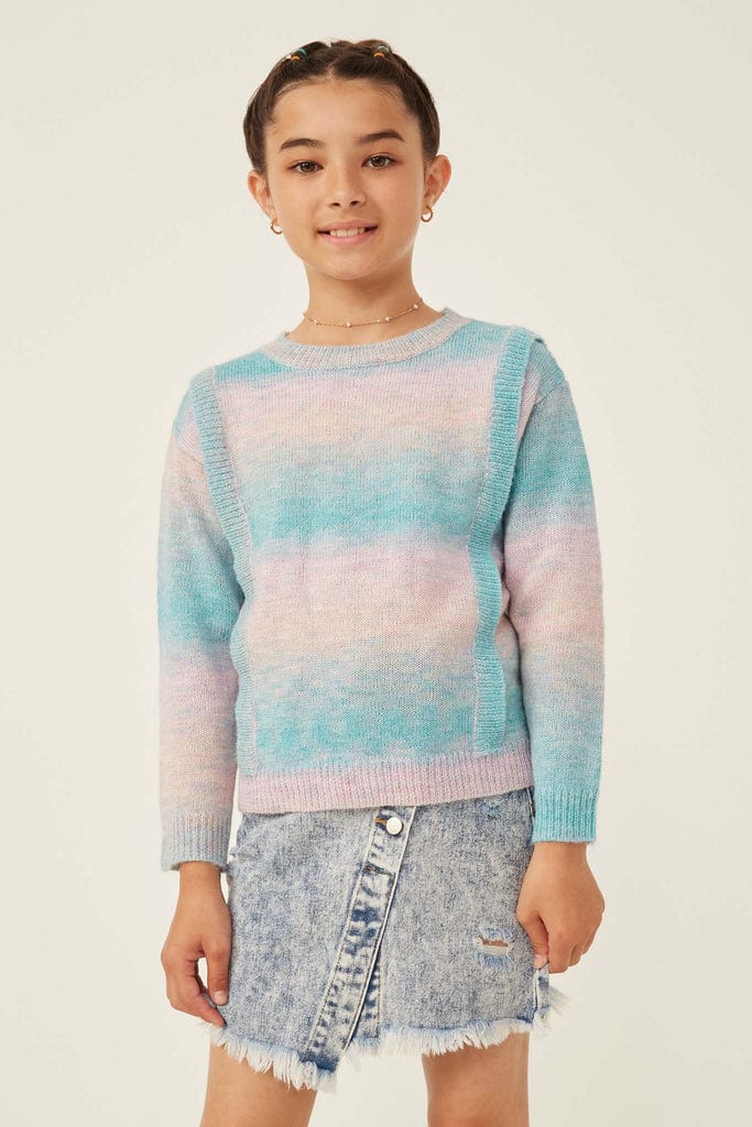 Girls Ruffle Ombre Sweater