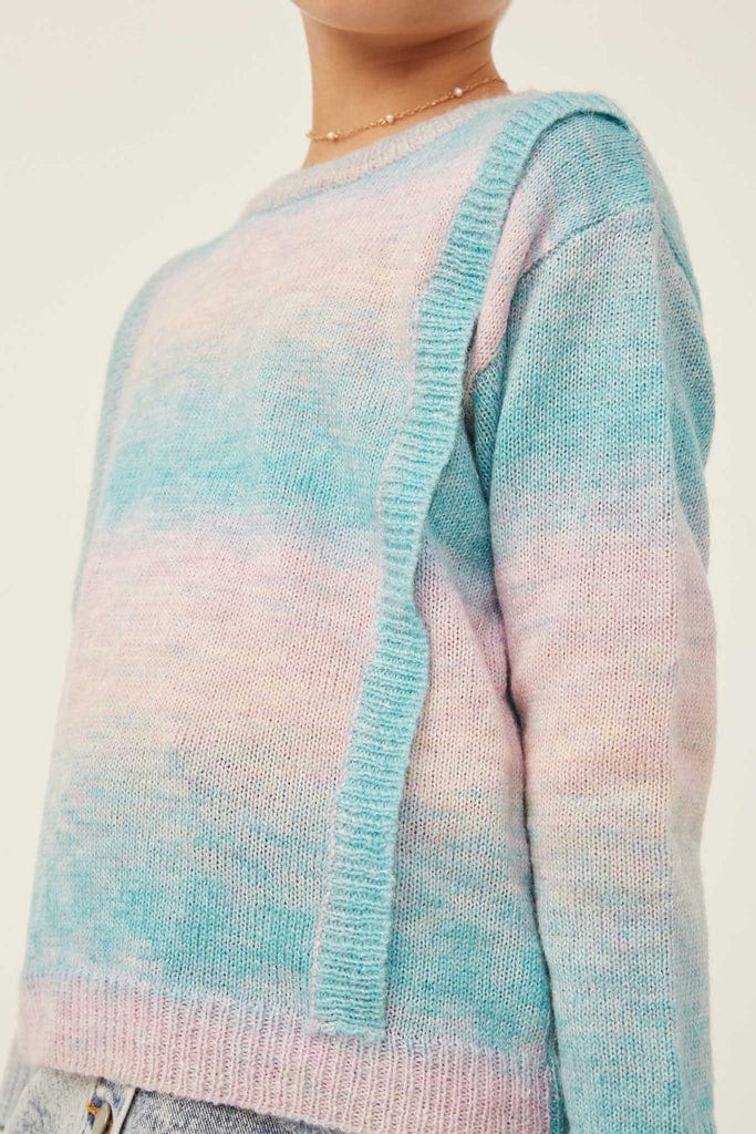 Girls Ruffle Ombre Sweater