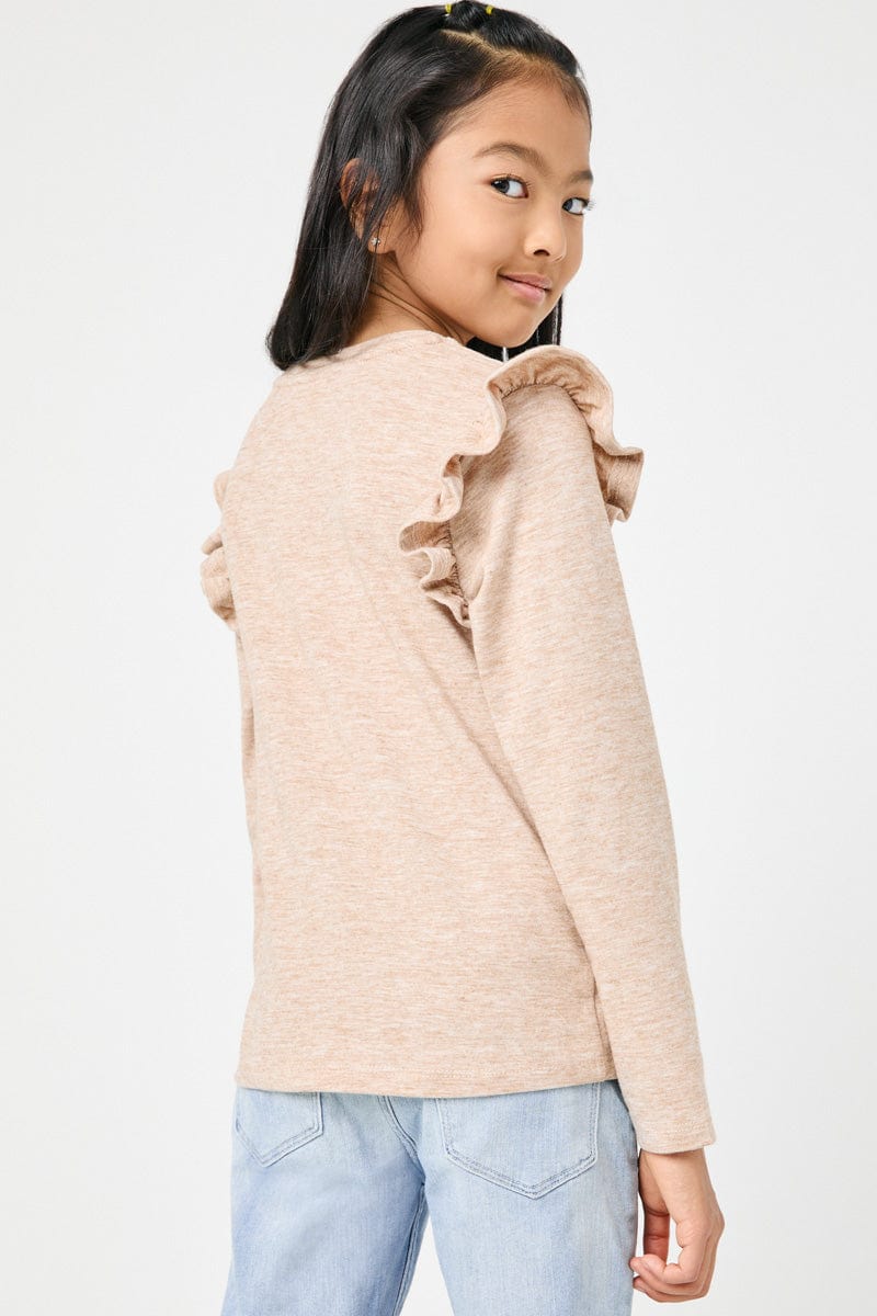 Girls Ruffled Long Sleeve Shirt