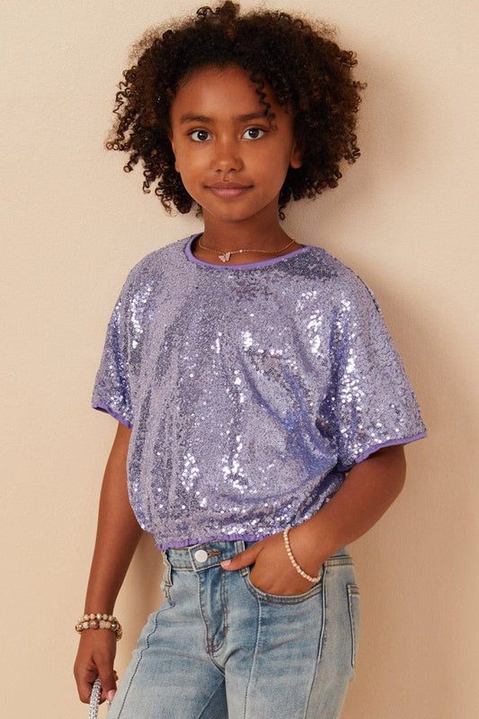 Lavender Sequin Dolman Top