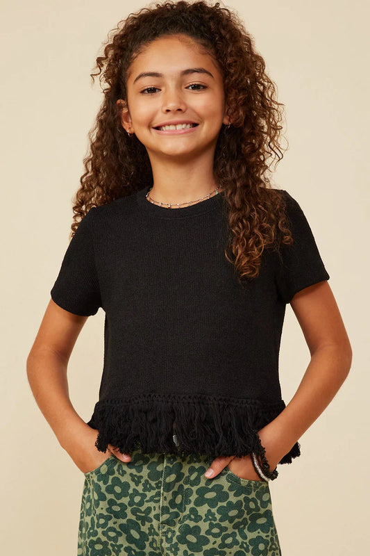 Fringed Tassel Hem Top