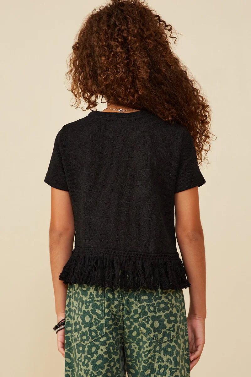 Fringed Tassel Hem Top