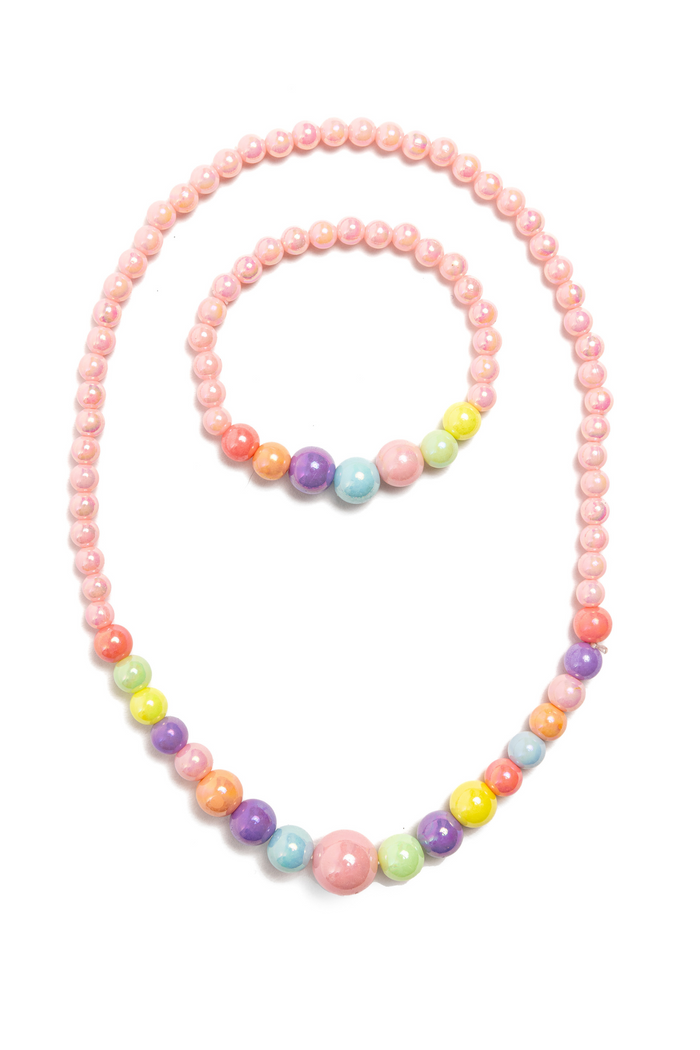 Pearly Pastel Necklace & Bracelet Set