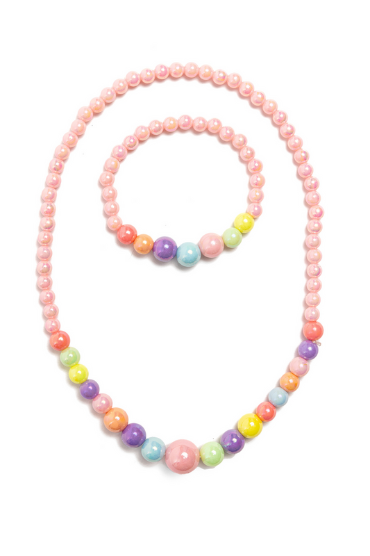 Pearly Pastel Necklace & Bracelet Set