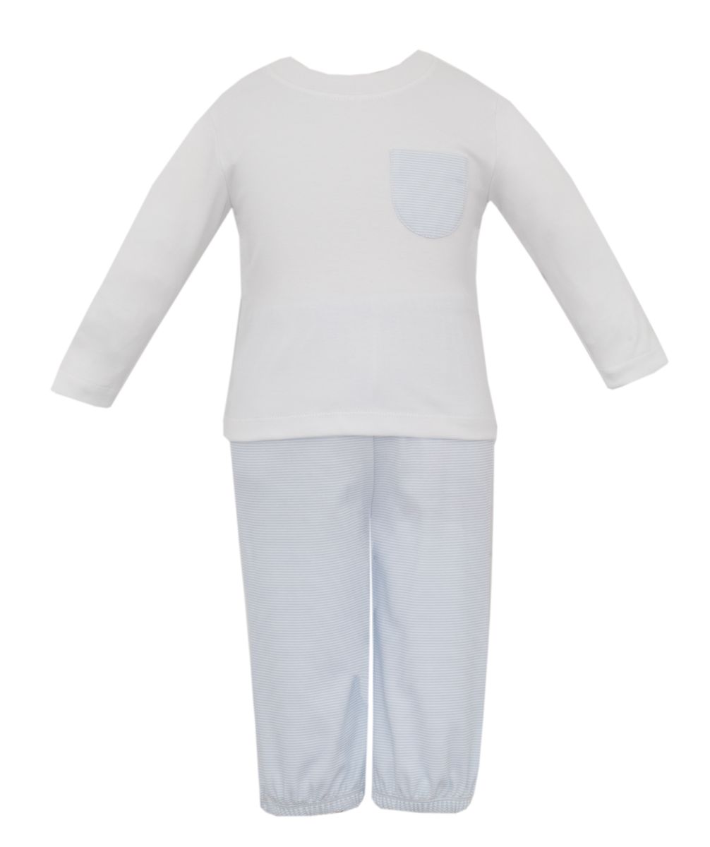 Light Blue Knit Pants Set