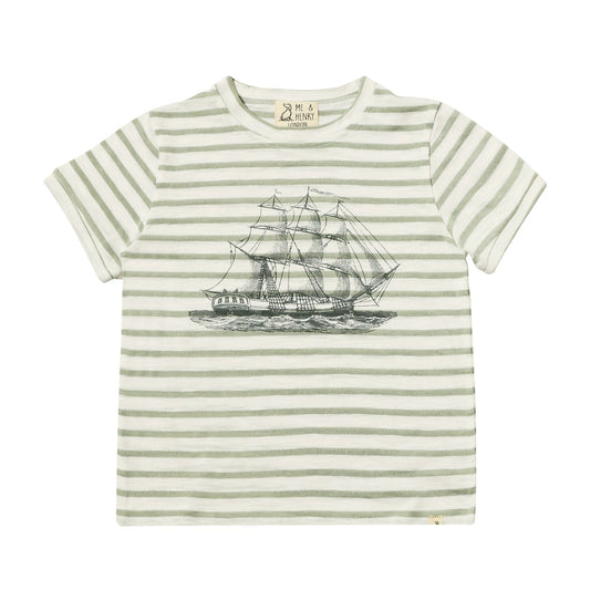 Newquay Printed Tee - Grey Boat