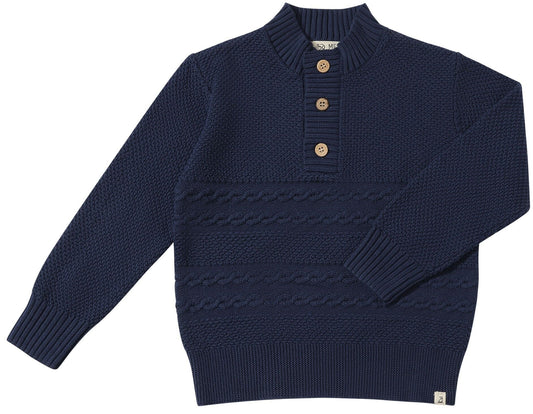 Cable Sweater, Navy