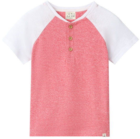 Beacon Raglan Henley, Heathered Red