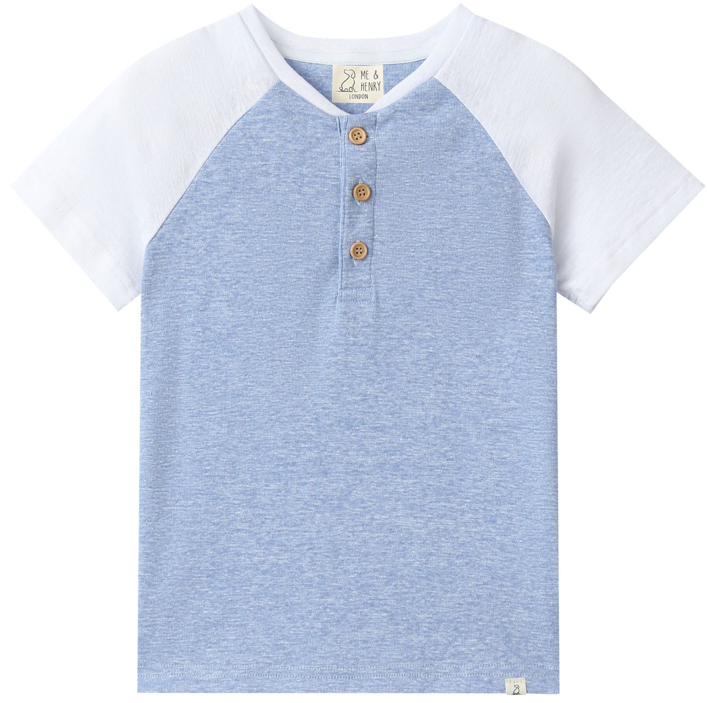 Beacon Raglan Henley, Heathered Chambray