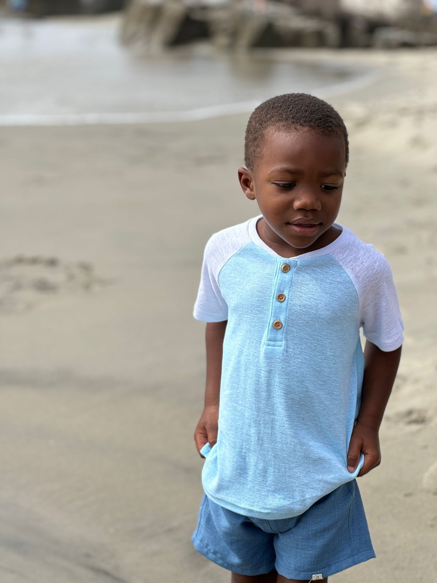 Beacon Raglan Henley, Heathered Mint