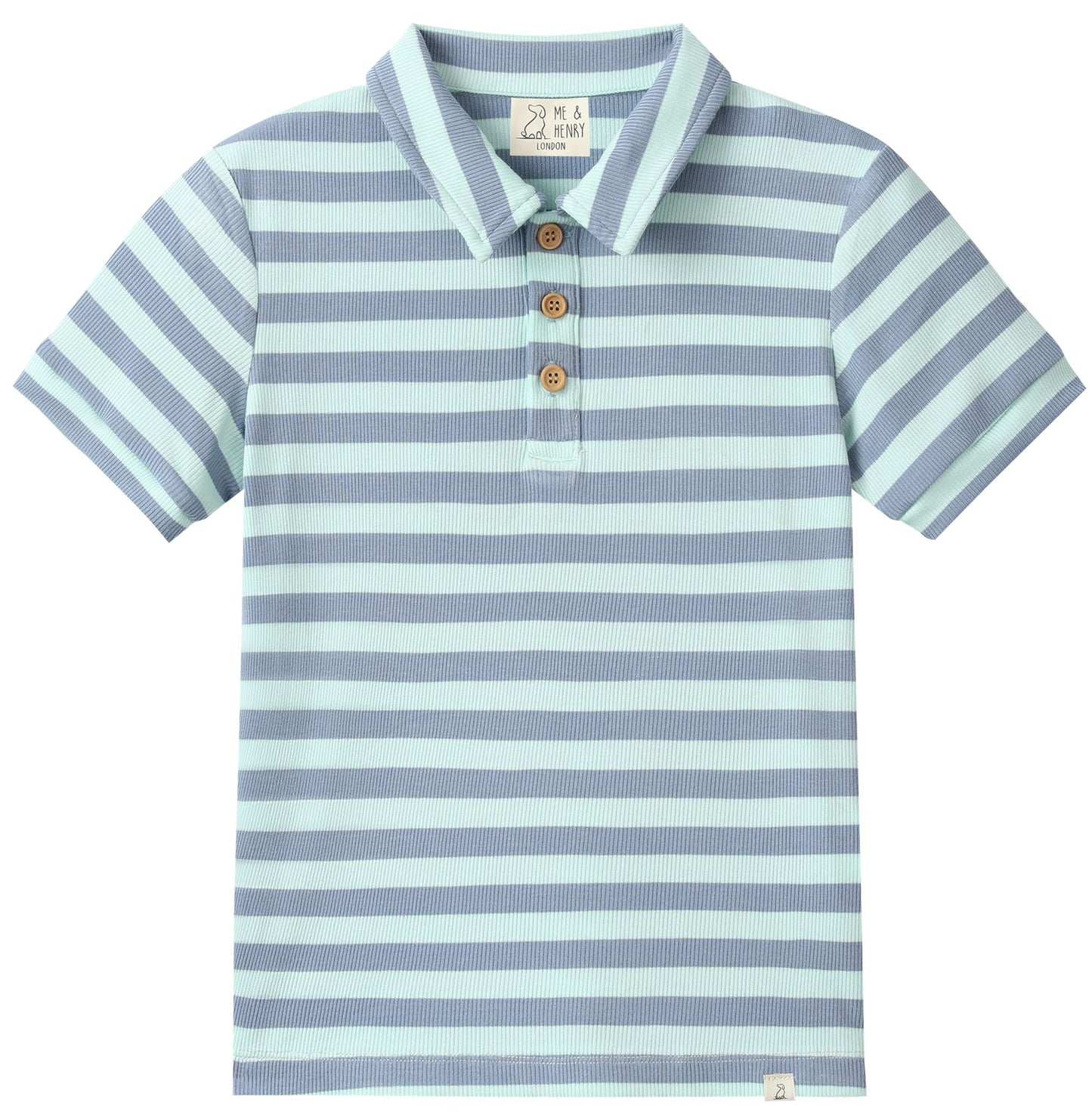 Shipping Polo, Pale Chambray/Blue Stripe