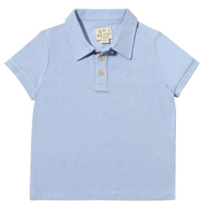 Shipping Polo, Pale Blue Pique