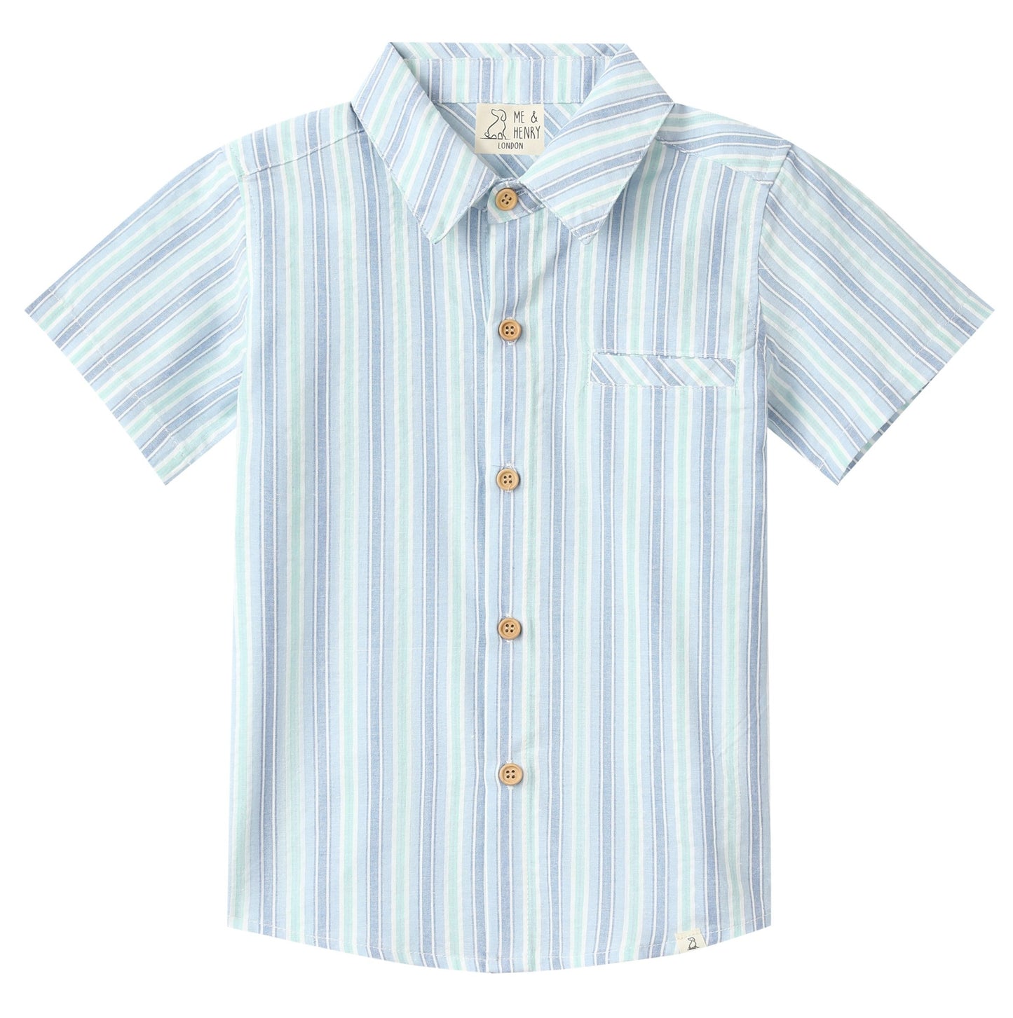 Newport Woven Shirt, Chambray/Mint Stripe
