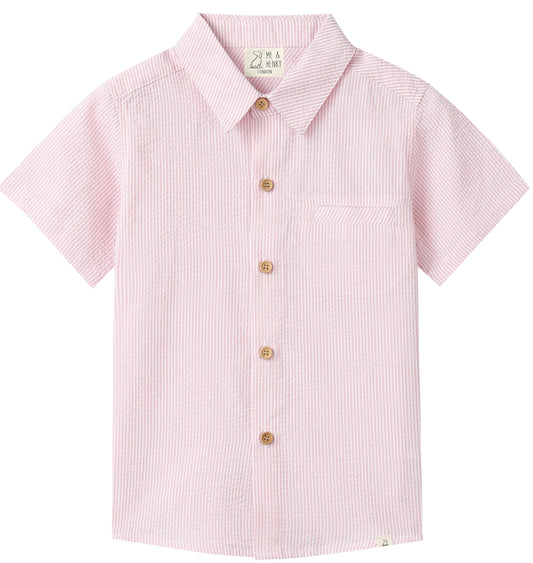 Newport Woven Shirt, Pink Seersucker