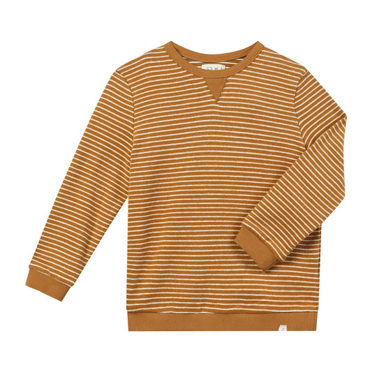 Tarquin Sweatshirt, Beige/Gold Brushed Stripe