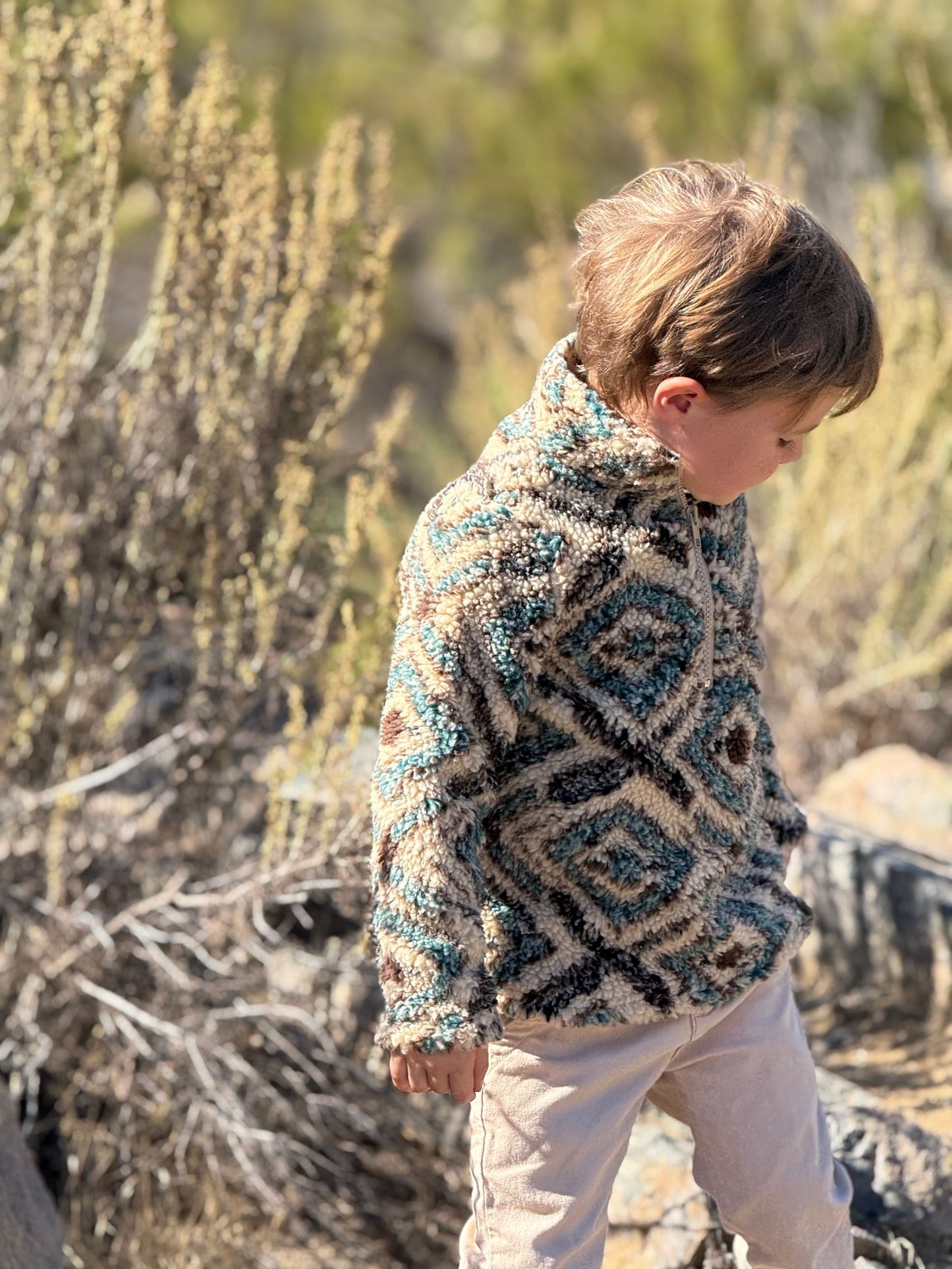 Macchu Sherpa, Brown/Teal Multi Stripe